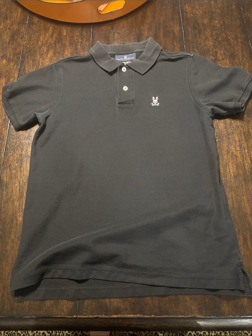 Psycho Bunny Boy’s Black Pima Cotton Polo Shirt.  Size 3 (Medium).